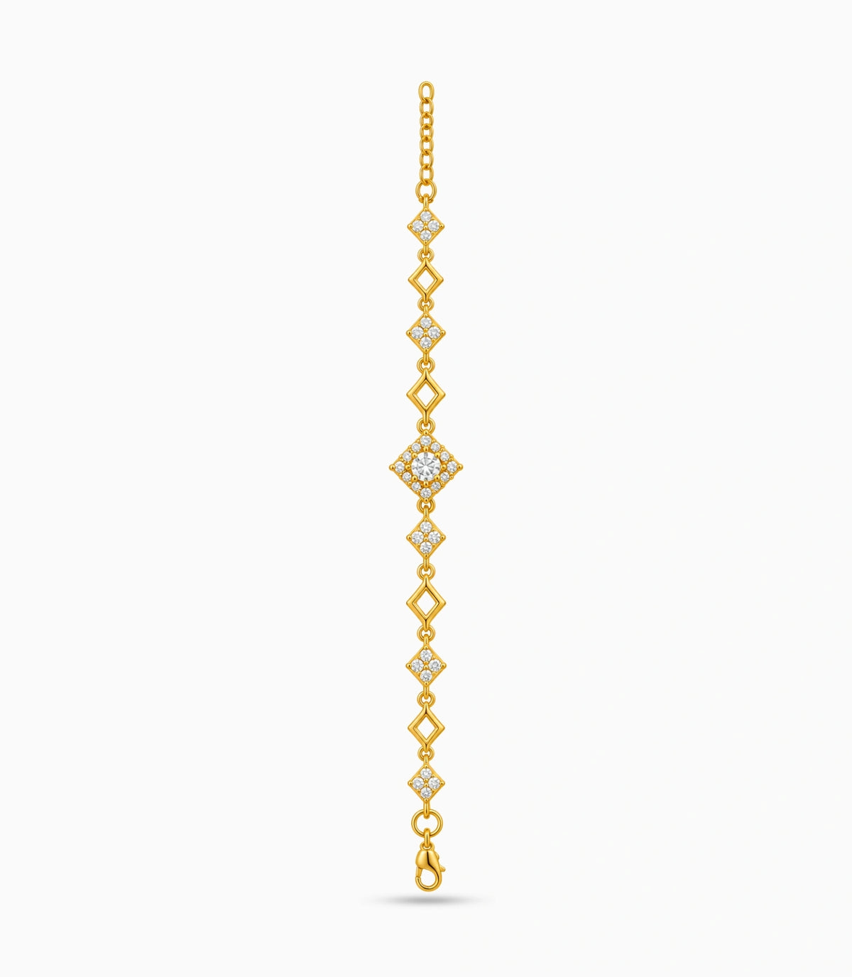 Gold Plated Sparkling Chain Bracelet