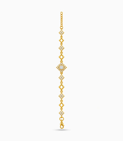 Gold Plated Sparkling Chain Bracelet