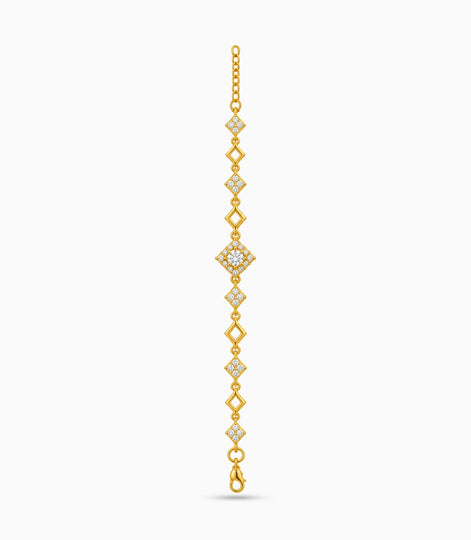 Gold Plated Sparkling Chain Bracelet