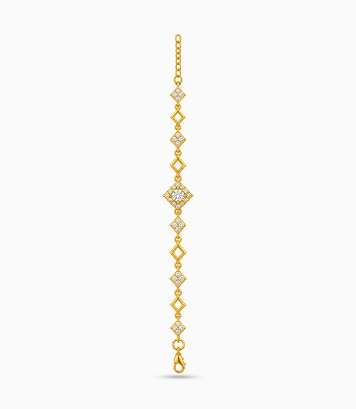 Gold Plated Sparkling Chain Bracelet