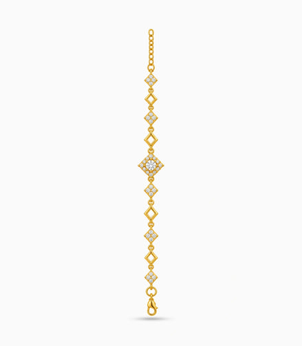Gold Plated Sparkling Chain Bracelet