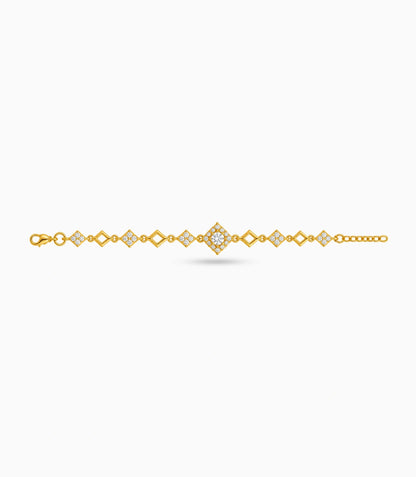 Gold Plated Sparkling Chain Bracelet
