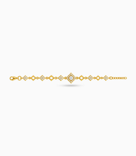 Gold Plated Sparkling Chain Bracelet