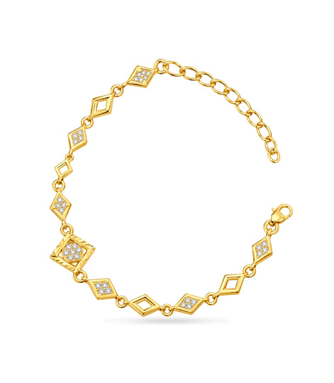 Gold Plated Sparkling Chain Bracelet