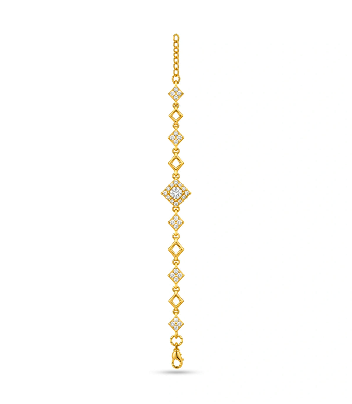 Gold Plated Sparkling Chain Bracelet