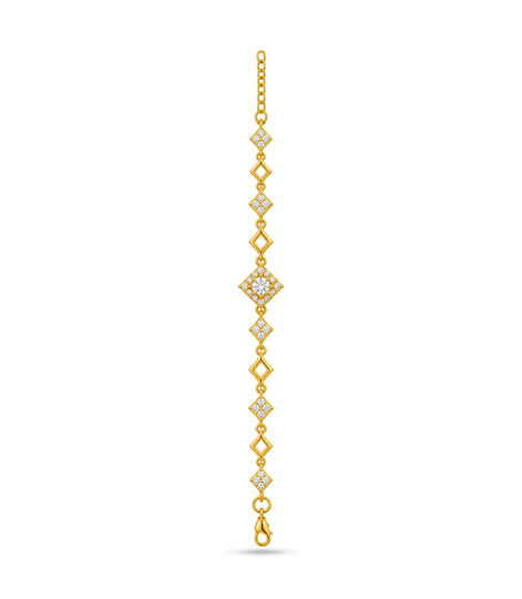 Gold Plated Sparkling Chain Bracelet