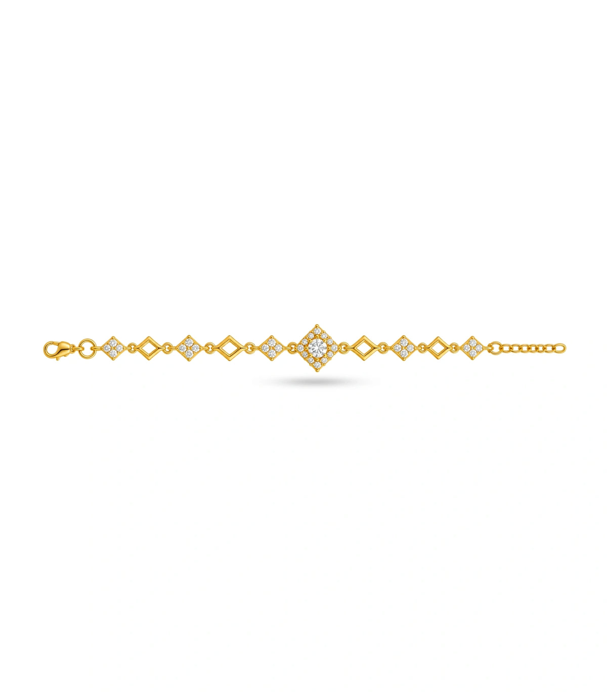 Gold Plated Sparkling Chain Bracelet