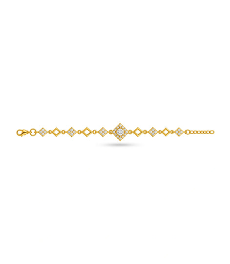 Gold Plated Sparkling Chain Bracelet