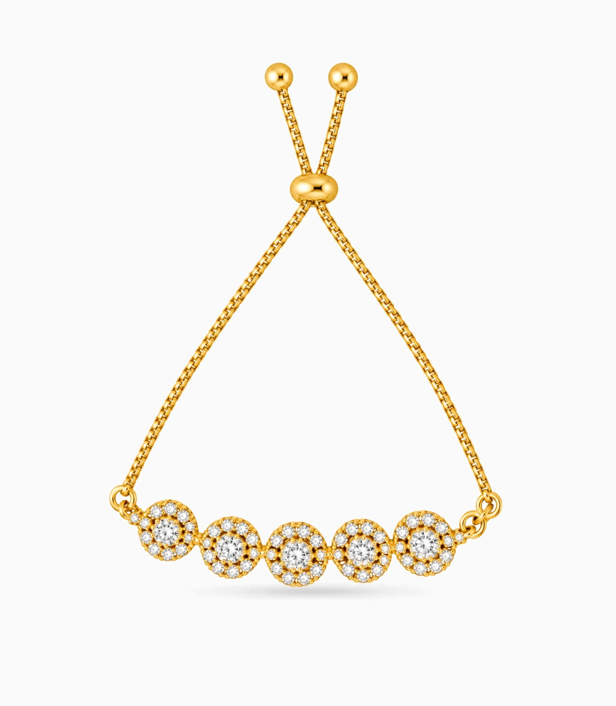 Gold Plated Dazzling Bolo Bracelet