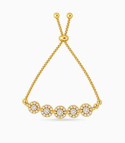 Gold Plated Dazzling Bolo Bracelet