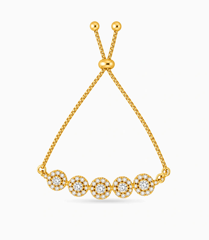Gold Plated Dazzling Bolo Bracelet