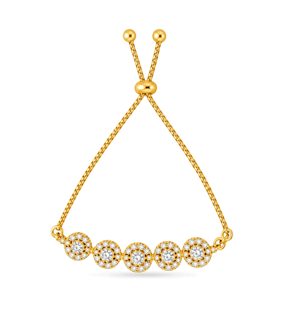 Gold Plated Dazzling Bolo Bracelet