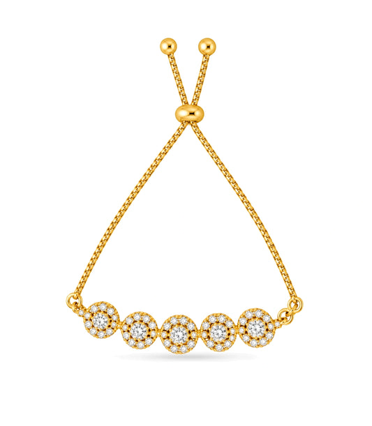 Gold Plated Dazzling Bolo Bracelet