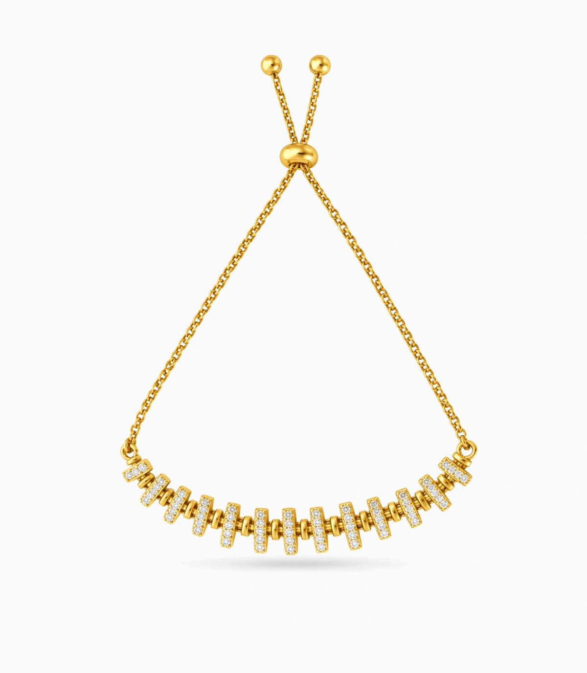 Gold Plated Brilliant Bolo Bracelet