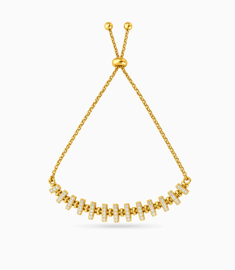 Gold Plated Brilliant Bolo Bracelet