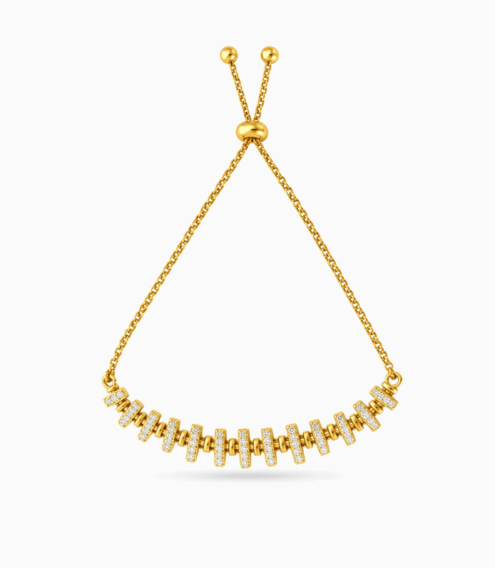Gold Plated Brilliant Bolo Bracelet