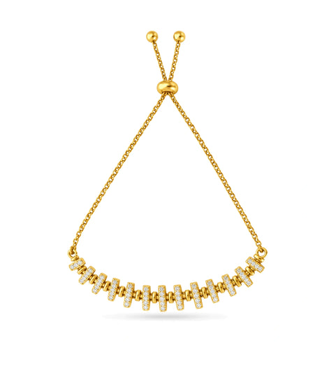 Gold Plated Brilliant Bolo Bracelet
