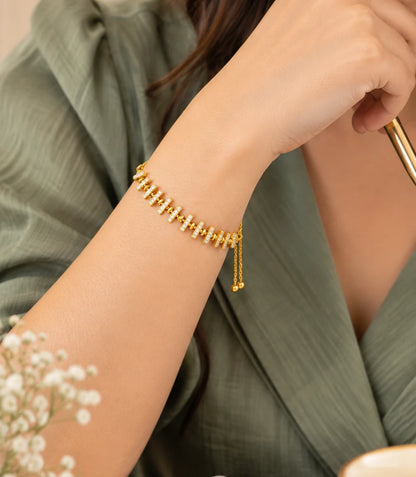 Gold Plated Brilliant Bolo Bracelet