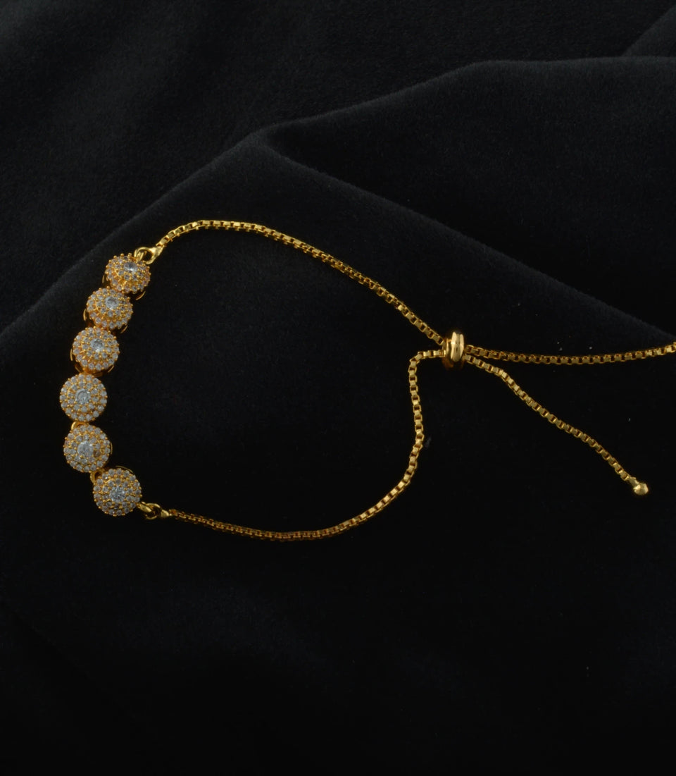 Gold Plated Shimmering Bolo Bracelet