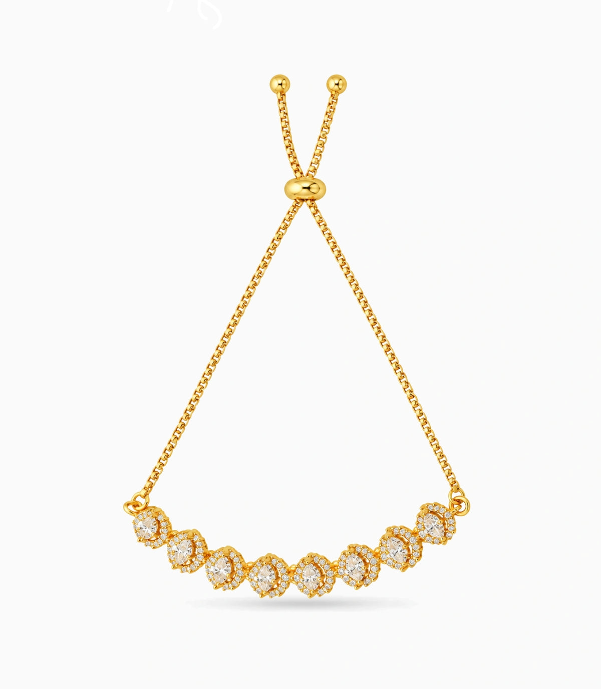 Gold Plated Glittering Bolo Bracelet