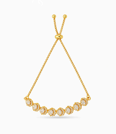 Gold Plated Glittering Bolo Bracelet
