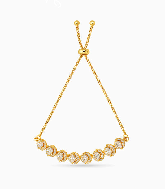 Gold Plated Glittering Bolo Bracelet