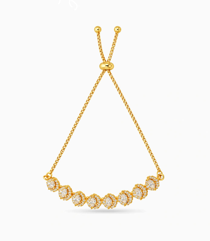 Gold Plated Glittering Bolo Bracelet