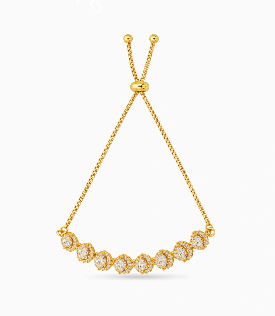 Gold Plated Glittering Bolo Bracelet