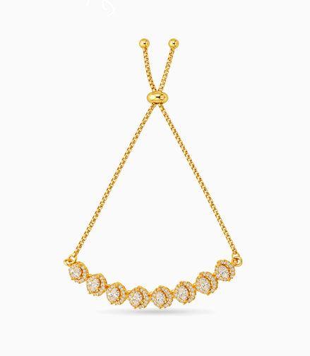 Gold Plated Glittering Bolo Bracelet