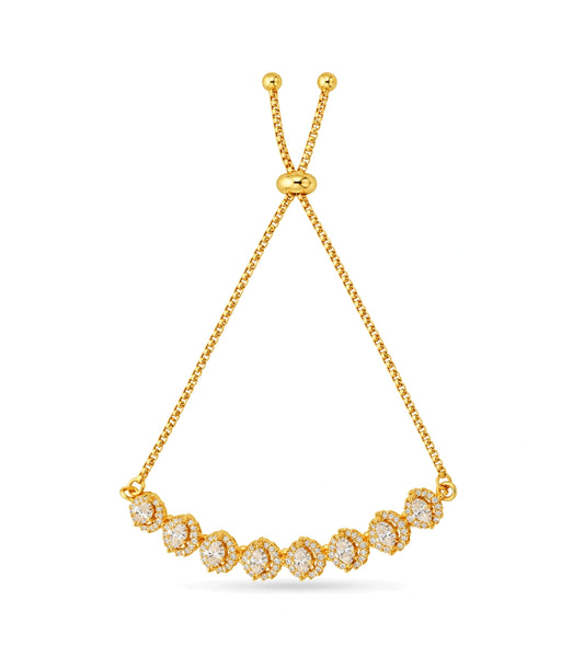 Gold Plated Glittering Bolo Bracelet