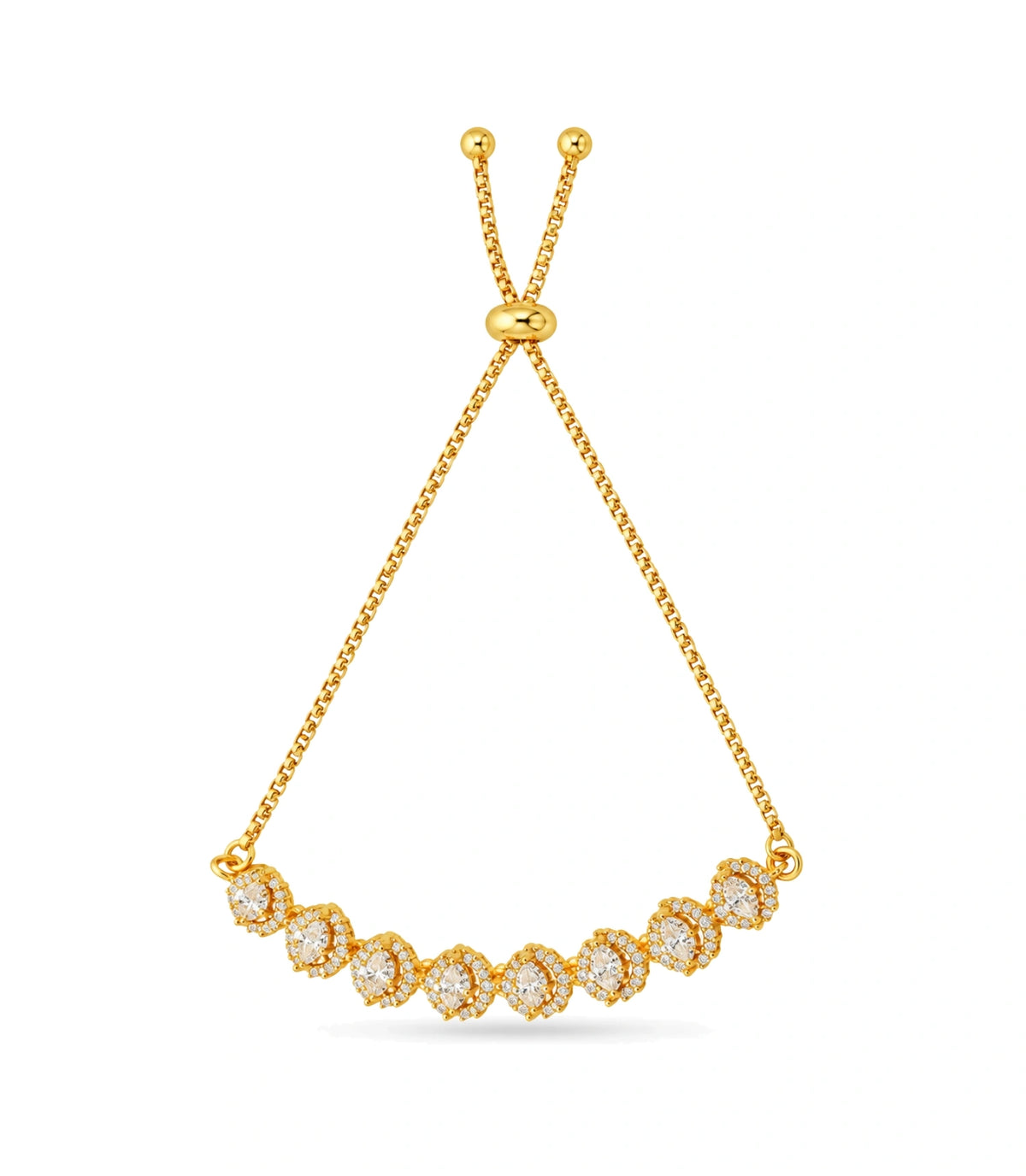 Gold Plated Glittering Bolo Bracelet
