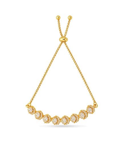 Gold Plated Glittering Bolo Bracelet