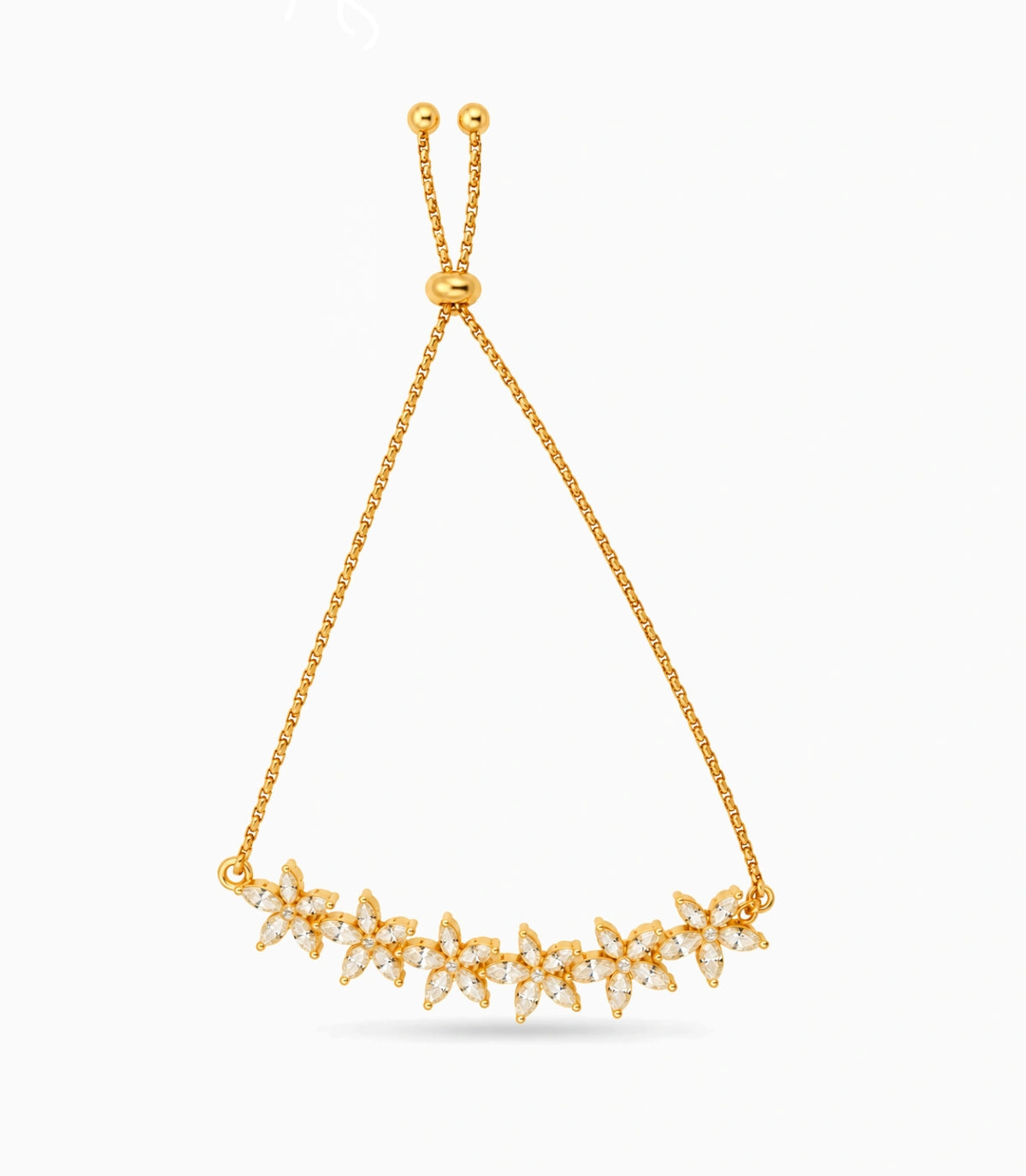 Gold Plated Starlit Floral Bolo Bracelet