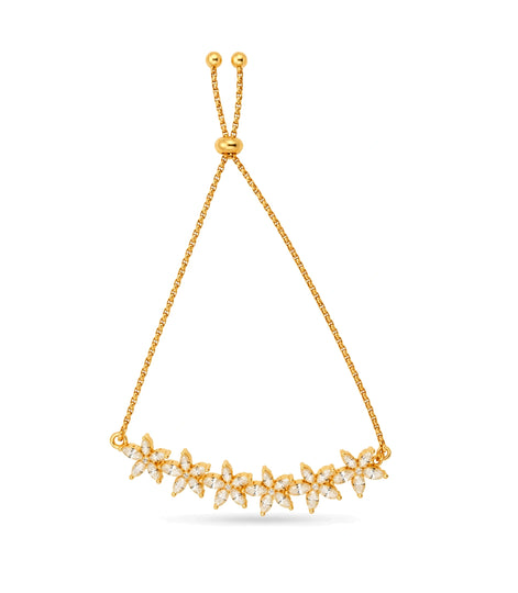 Gold Plated Starlit Floral Bolo Bracelet