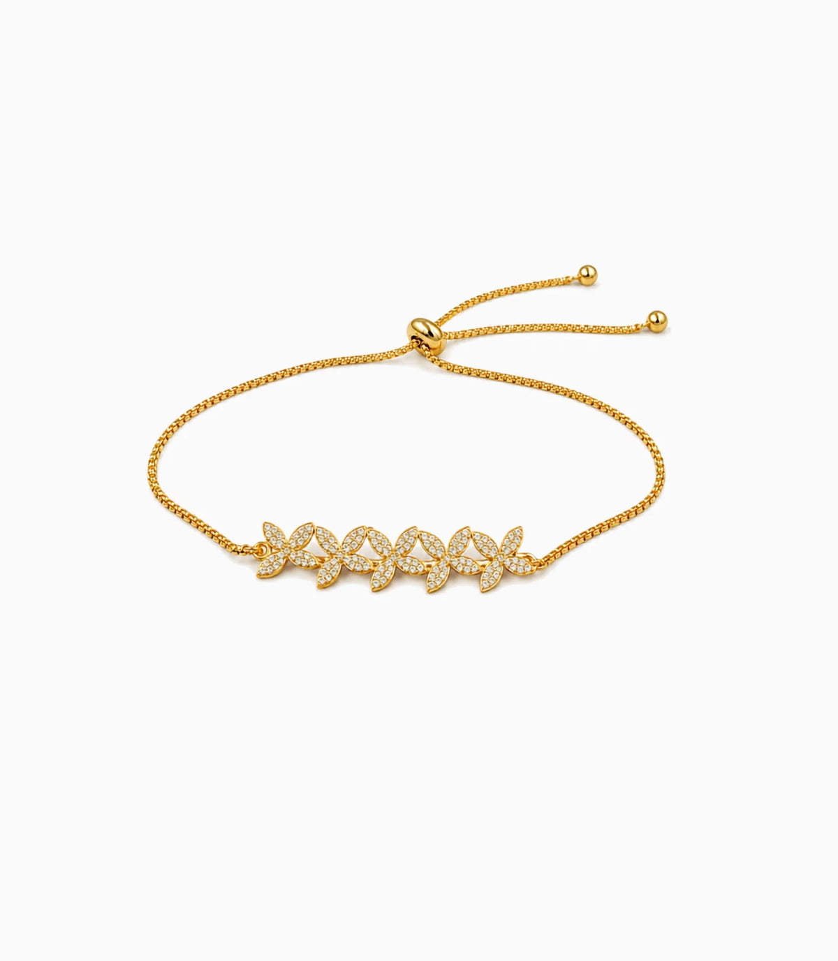 Gold Plated Floral Bolo Bracelet