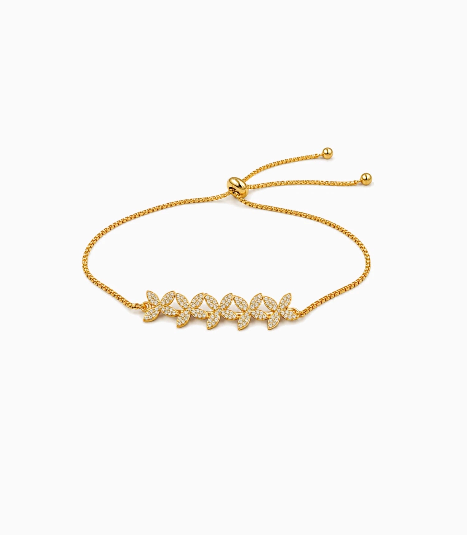 Gold Plated Floral Bolo Bracelet