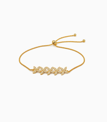 Gold Plated Floral Bolo Bracelet