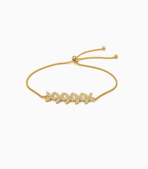 Gold Plated Floral Bolo Bracelet