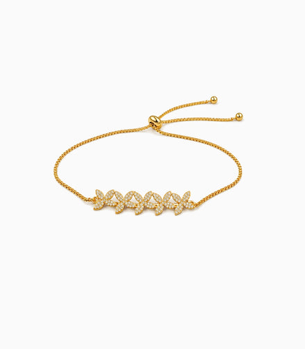 Gold Plated Floral Bolo Bracelet