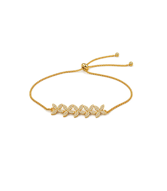 Gold Plated Floral Bolo Bracelet
