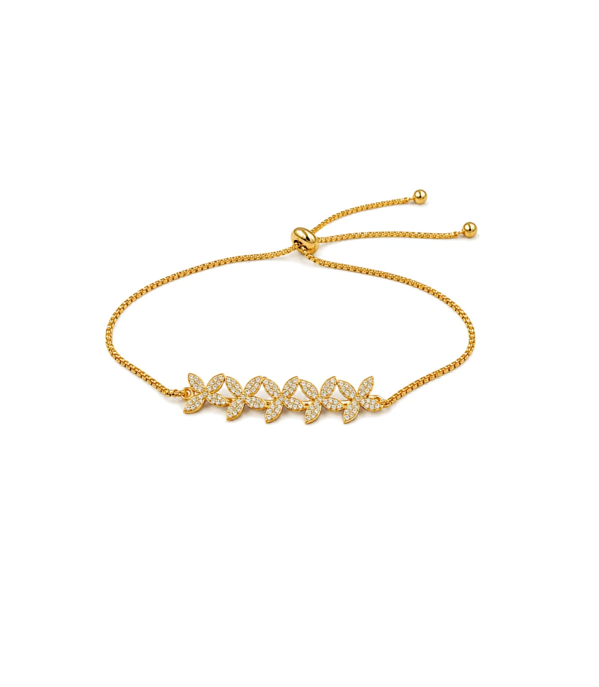 Gold Plated Floral Bolo Bracelet