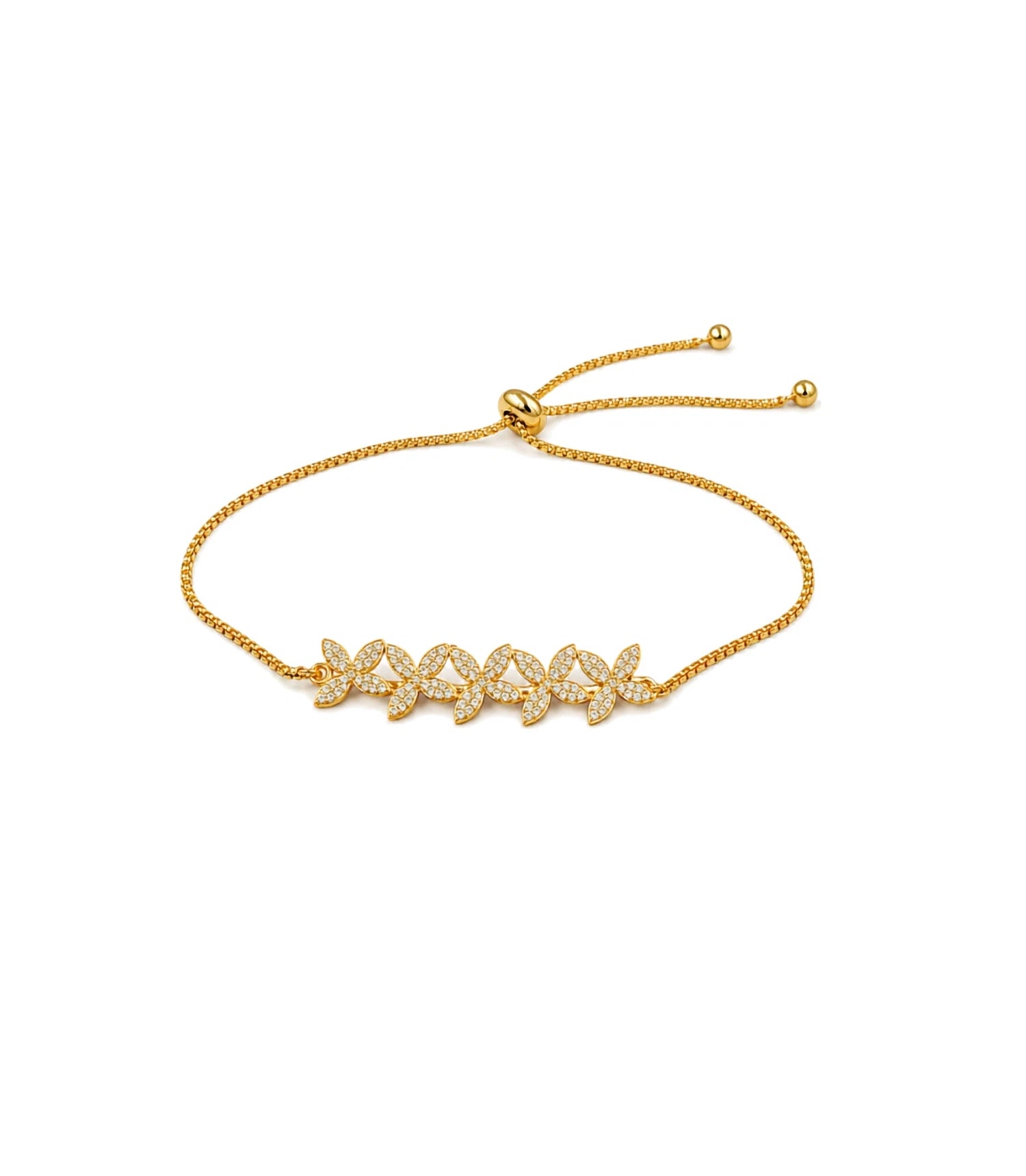 Gold Plated Floral Bolo Bracelet