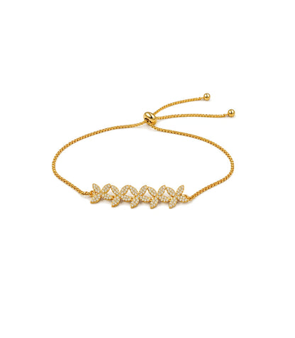 Gold Plated Floral Bolo Bracelet