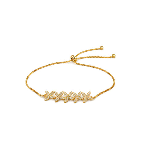 Gold Plated Floral Bolo Bracelet