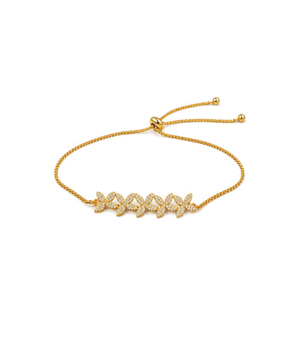 Gold Plated Floral Bolo Bracelet