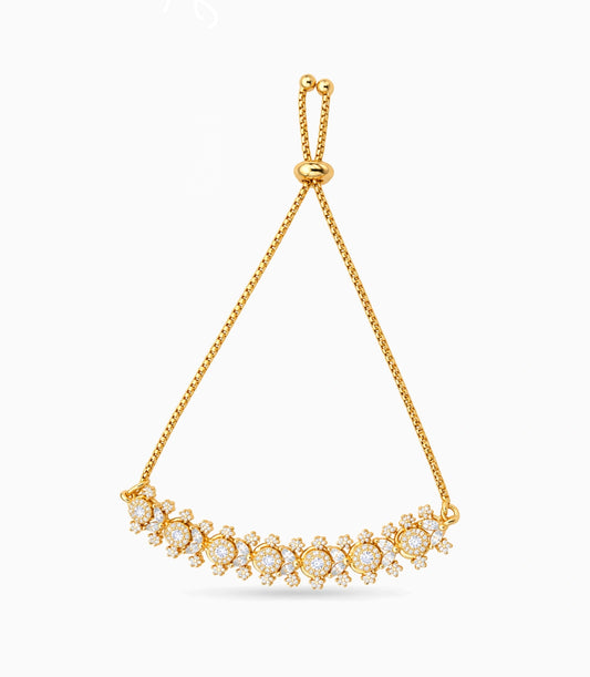 Gold Plated Crystal Bolo Bracelet