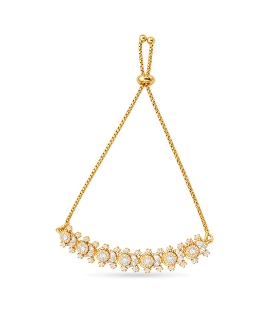 Gold Plated Crystal Bolo Bracelet
