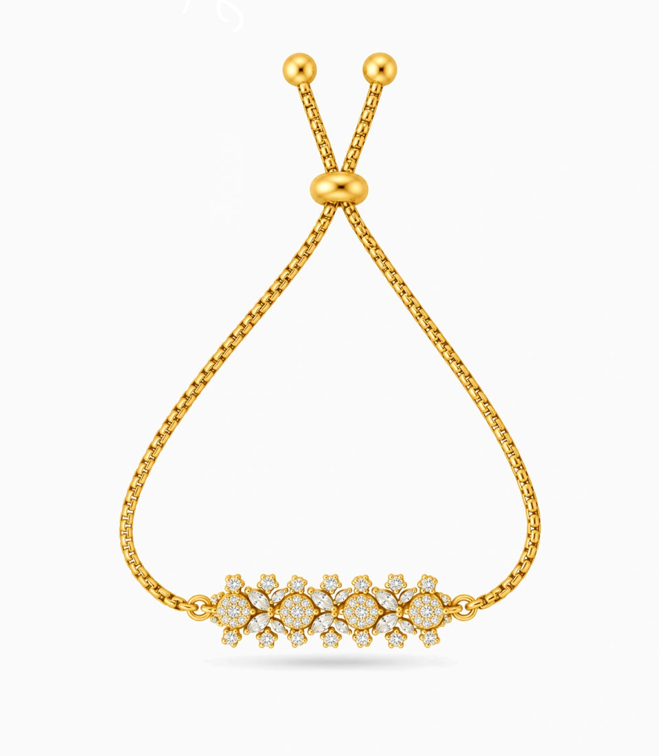Gold Plated Brilliance Bolo Bracelet