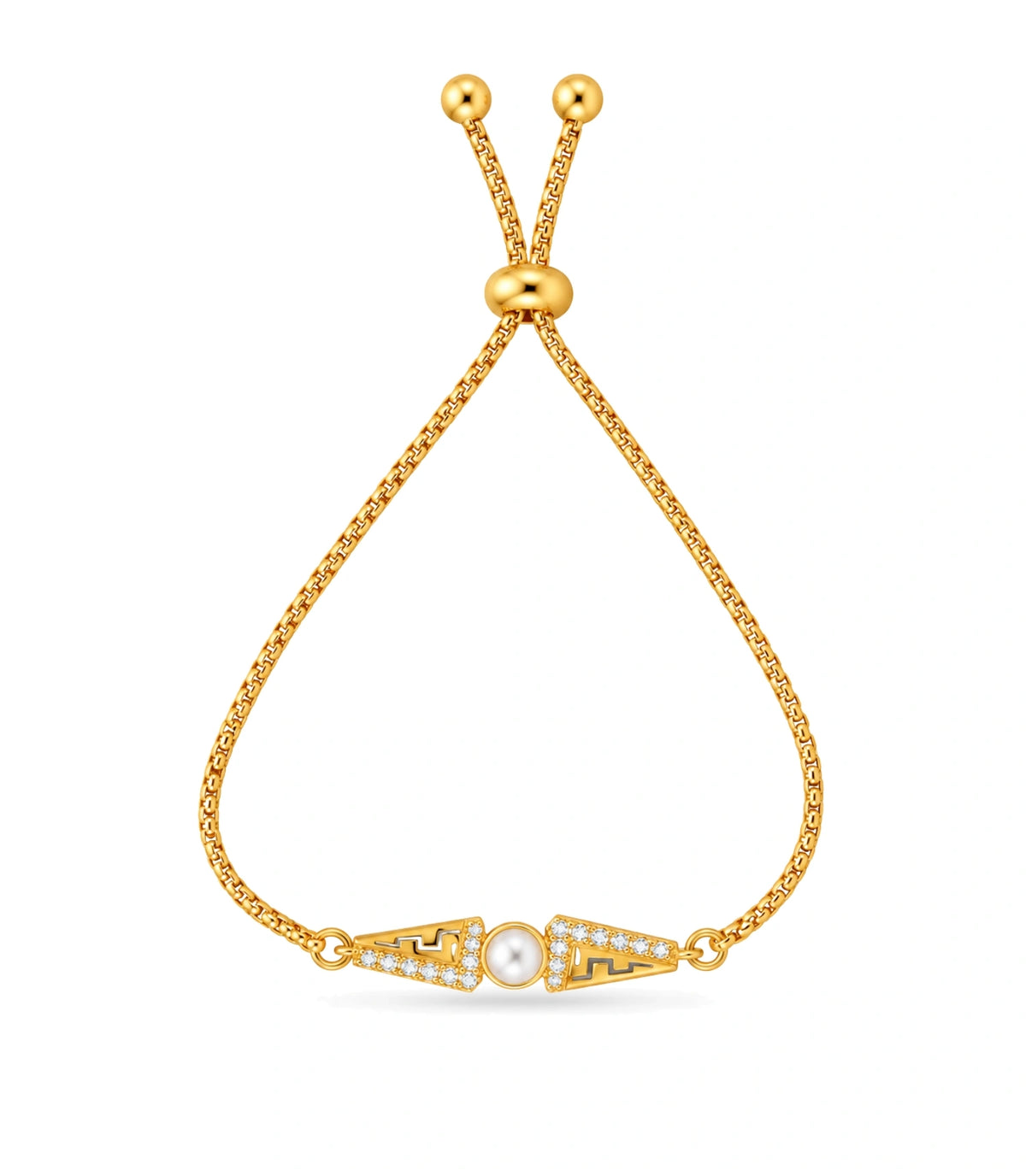 Gold Plated Pearl Ethereal Bolo Bracelet