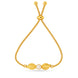 Gold Plated Pearl Leaf Design Bolo Bracelet